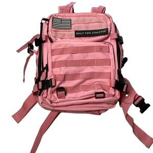 Built for Athletes Women’s Pink Tactical Water Resistant Patch Gym Backpack